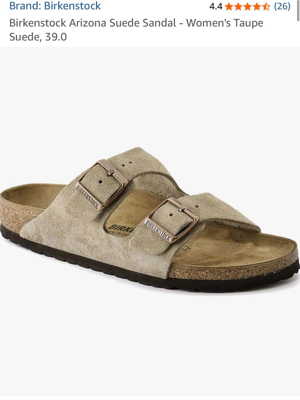 ▫️Birkenstock Arizona Genuine Suede Slide Sandal - Taupe